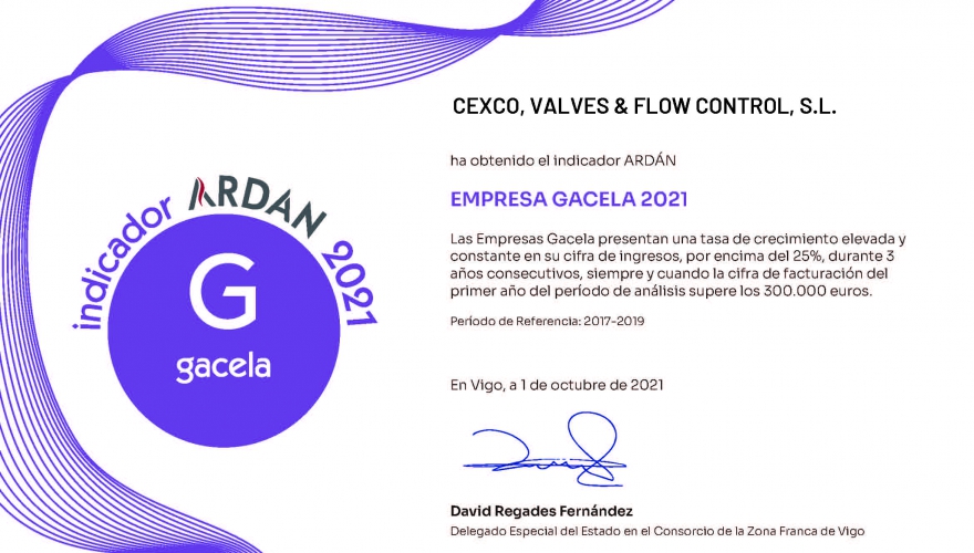 CEXCO Ha Recibido El Indicador ARDAN De Empresa Gacela 2021 - Coello Group - 1/1
